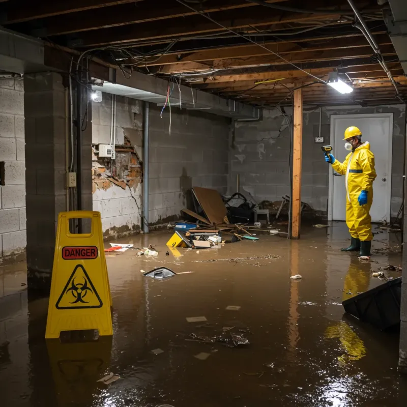 Flooded Basement Electrical Hazard in Coffey County, KS Property